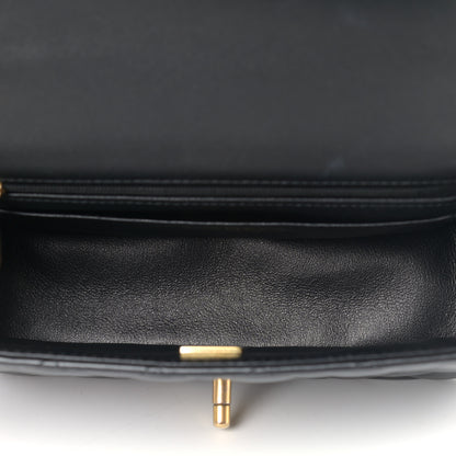 Chanel Lambskin Quilted Mini Top Handle Rectangular Flap Black 5 of 10