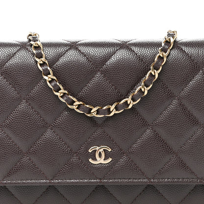 Chanel Caviar Quilted Wallet on Chain WOC Purple 9 of 12