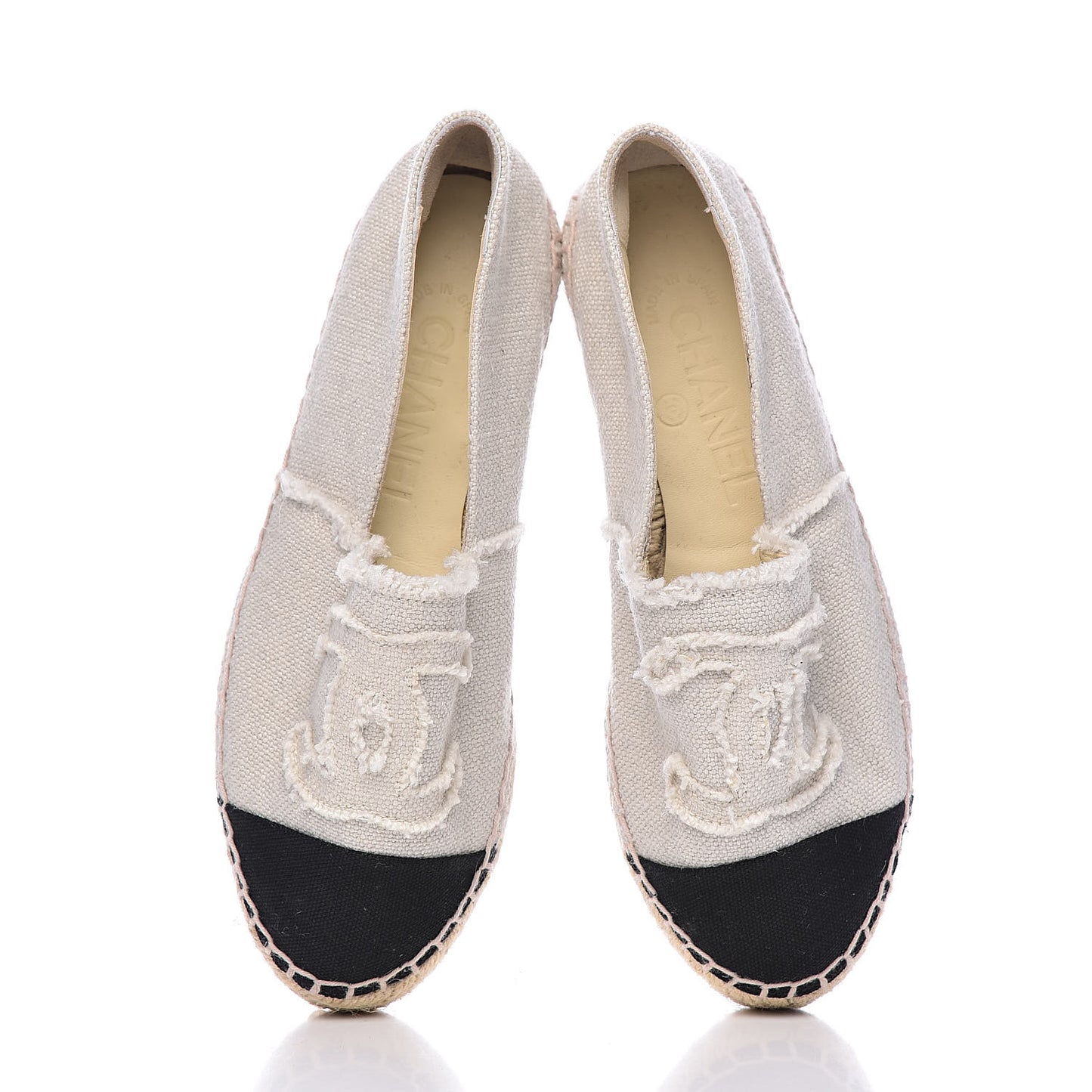 Linen CC Espadrilles 35 Beige Black