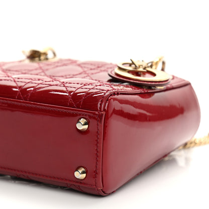 Christian Dior Patent Cannage Mini Lady Dior Red 10 of 10