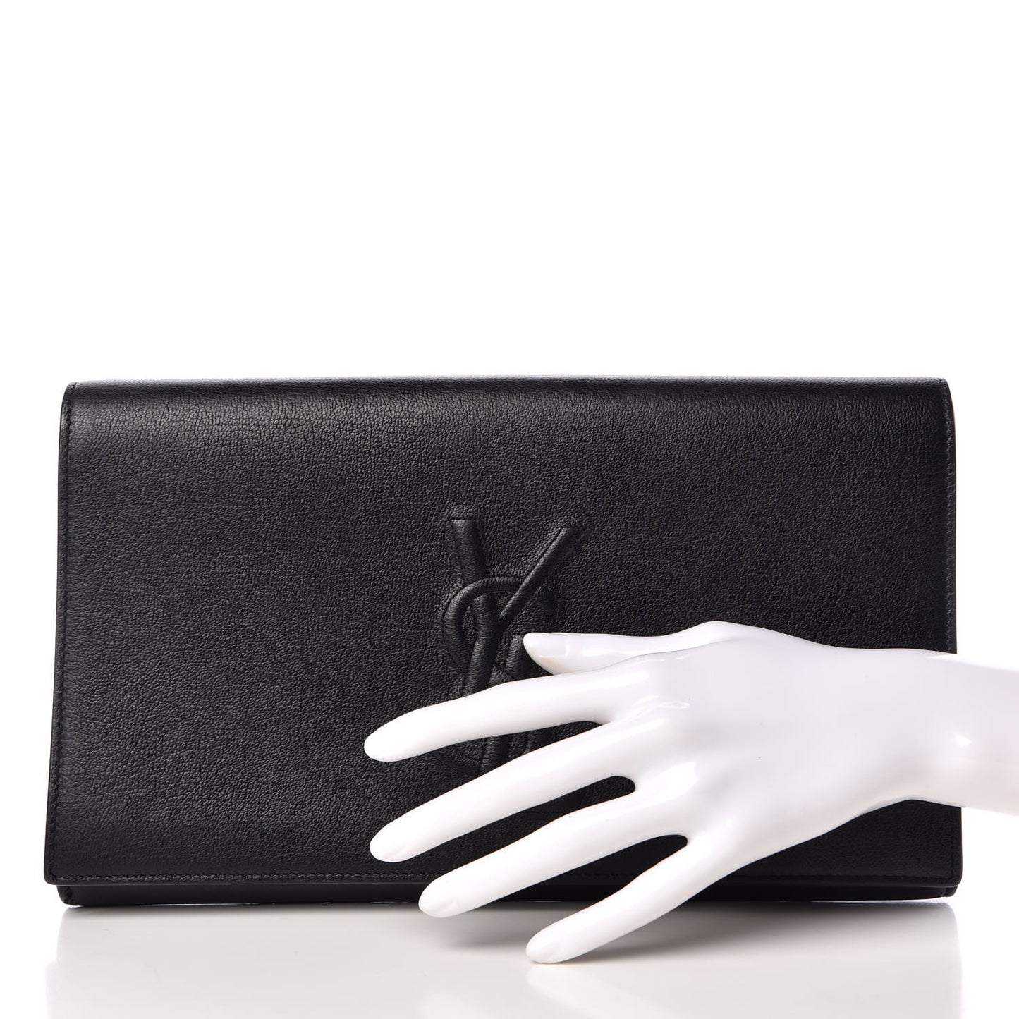 Calfskin Monogram Large Belle De Jour Clutch Black