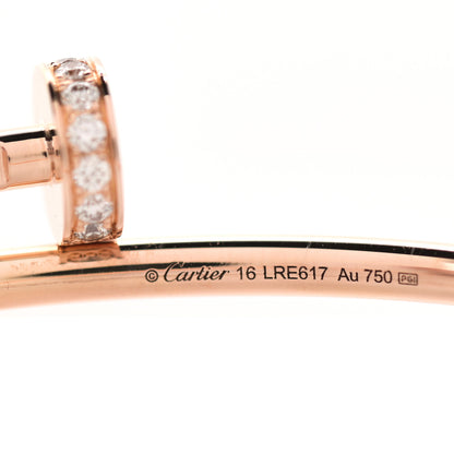 Cartier 18K Pink Gold Diamond Small Juste Un Clou Bracelet 16 4 of 5