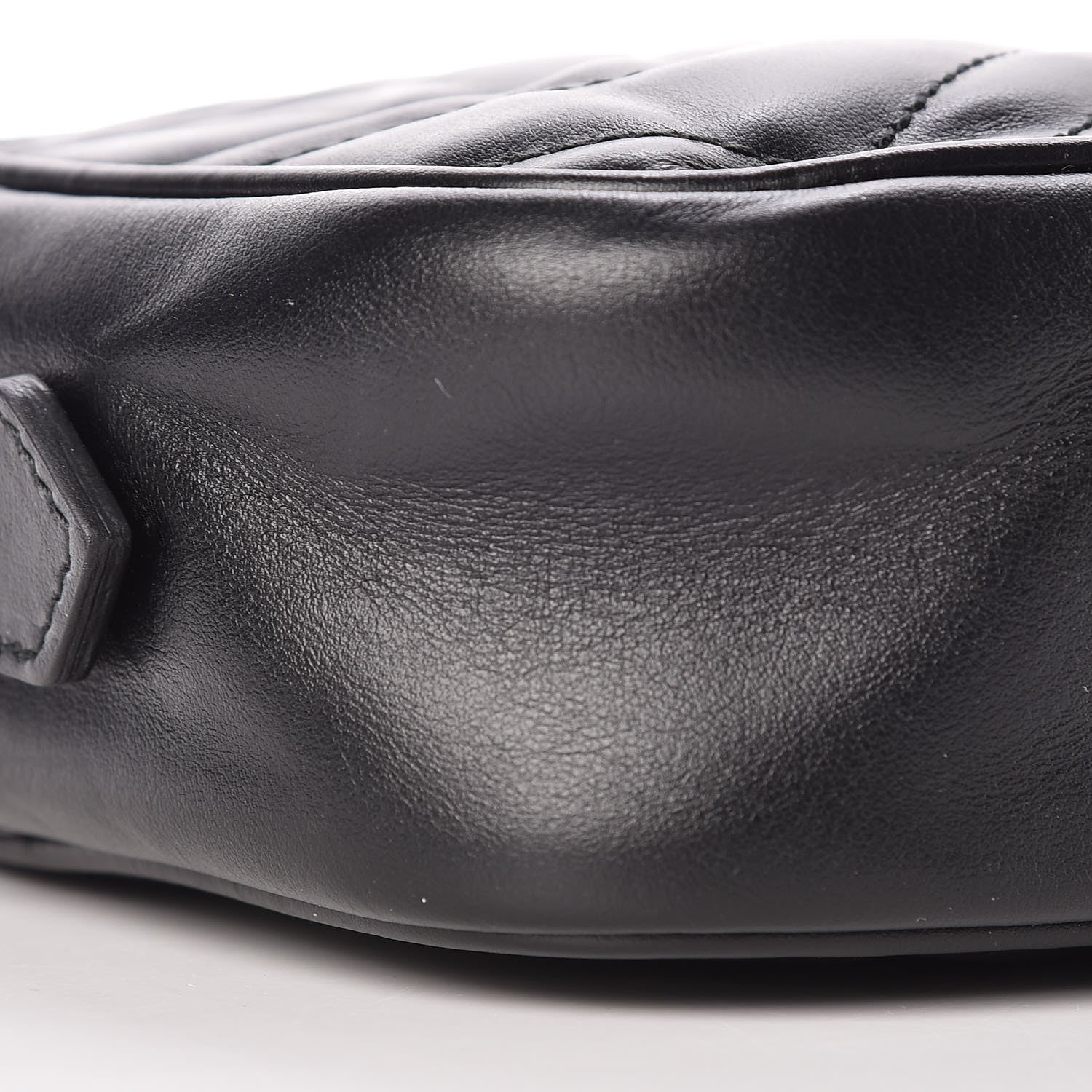 Gucci Calfskin Matelasse Mini GG Marmont Chain Shoulder Bag Black 8 of 9