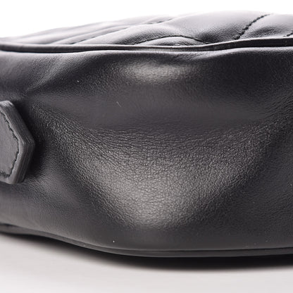 Gucci Calfskin Matelasse Mini GG Marmont Chain Shoulder Bag Black 8 of 9