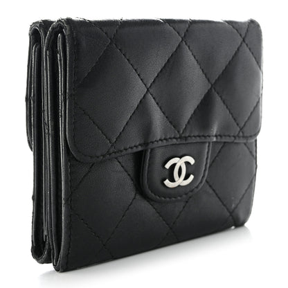 Chanel Lambskin Quilted Double Sided Wallet Black 3 of 16