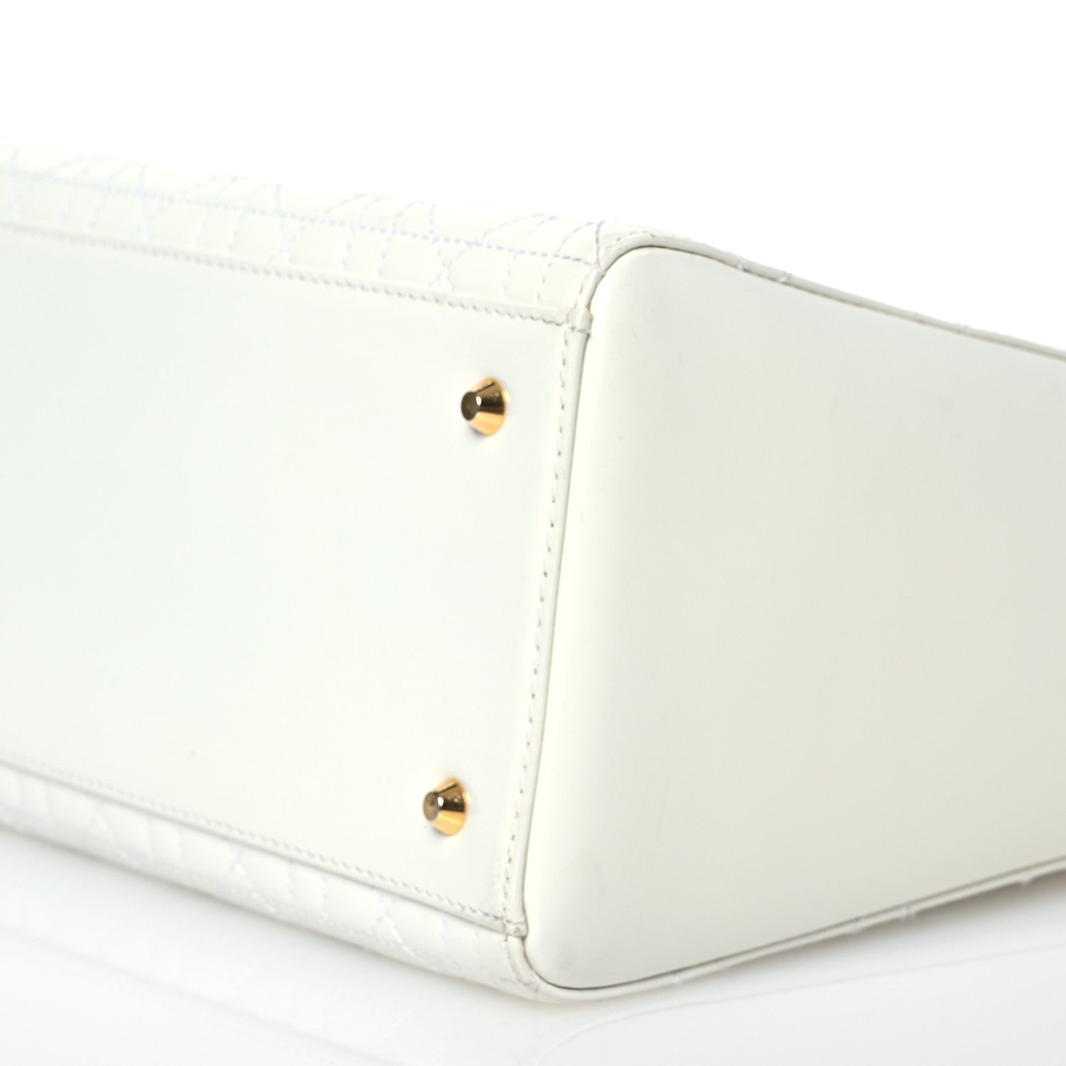 Christian Dior Glazed Calfskin Cannage Medium Lady Dior White 10 of 23