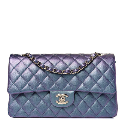 Chanel Iridescent Caviar Quilted Medium Double Flap Dark Blue 1 of 10