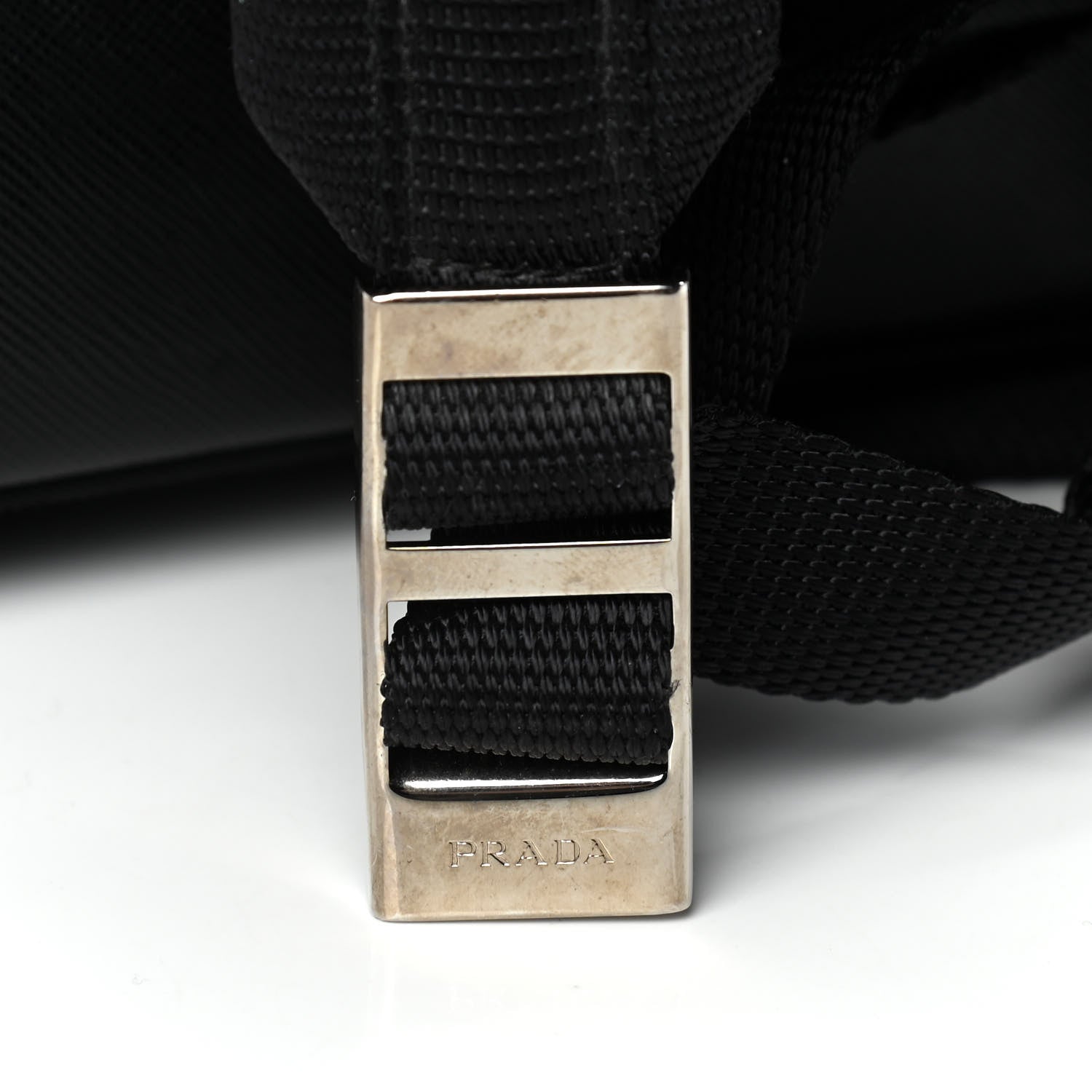 Prada Technical Nylon Saffiano Double Buckle Backpack Black 14 of 14