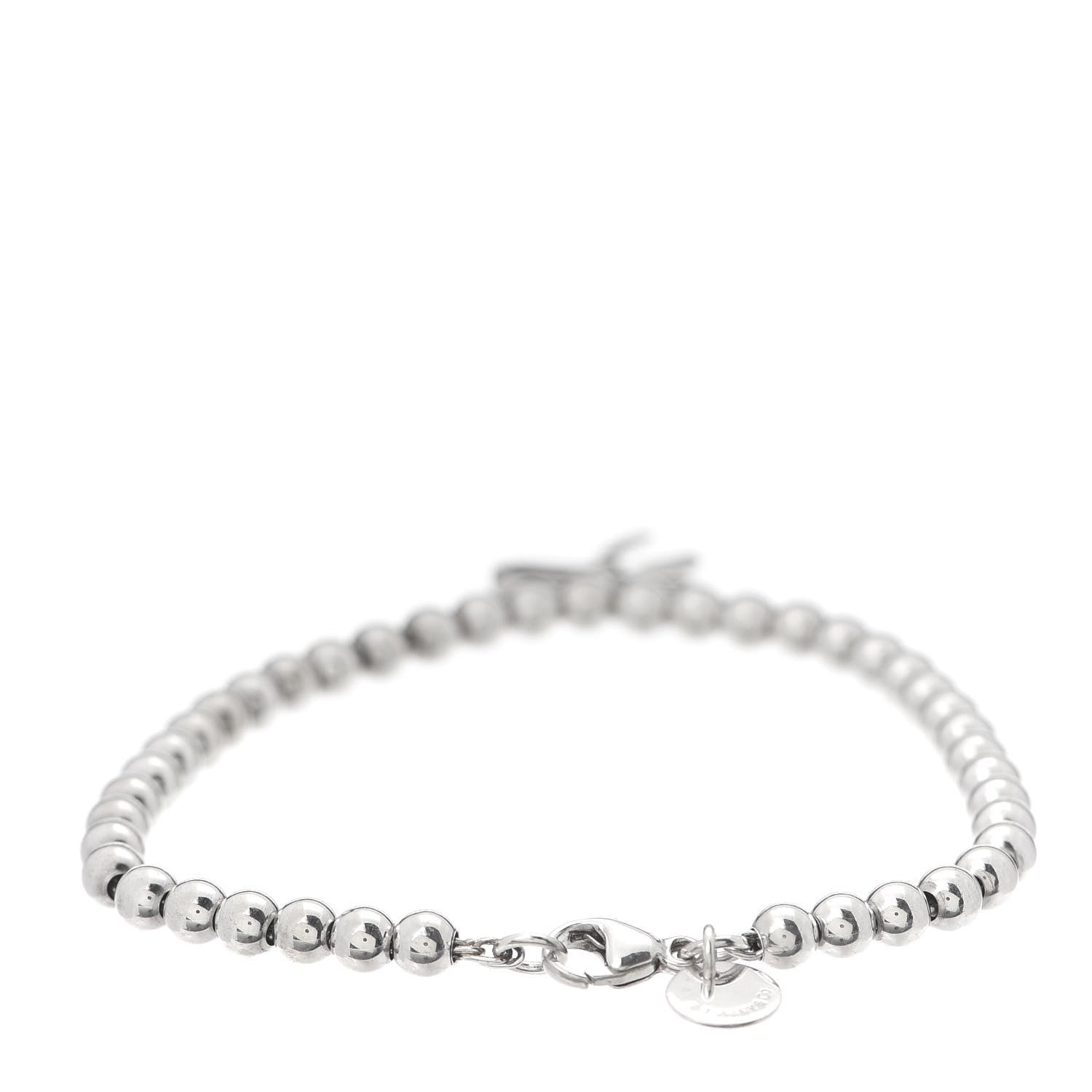 Tiffany Sterling Silver 4mm Bow Bead Bracelet 3 of 7