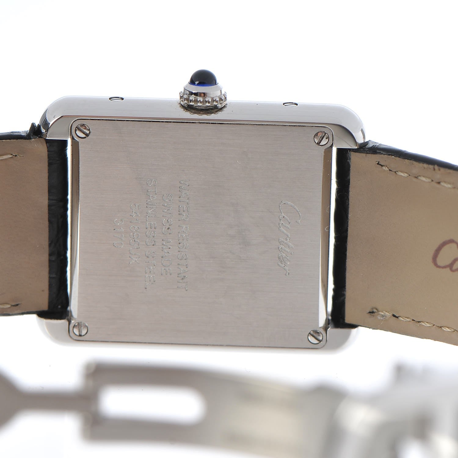 Cartier Stainless Steel Alligator 24mm Tank Solo Quartz Watch 8 of 10