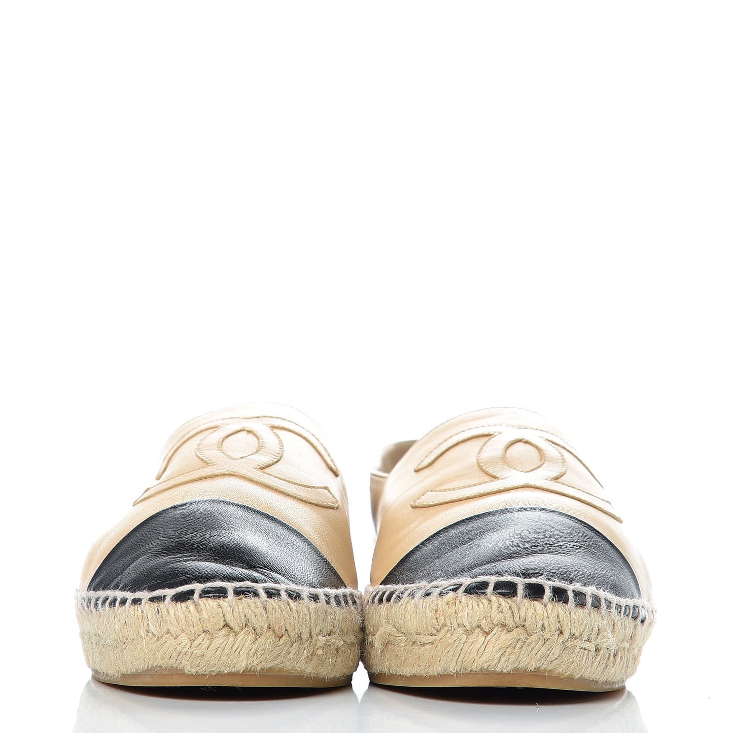 Lambskin CC Espadrilles 41 Beige Black