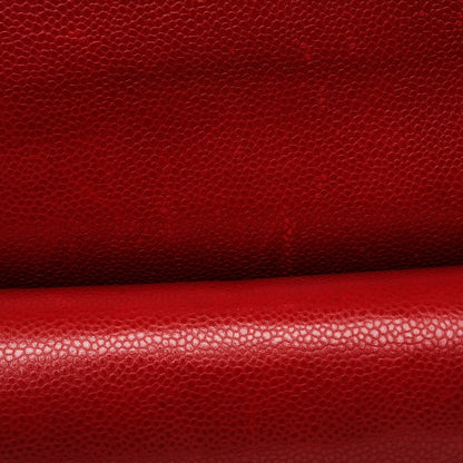 Chanel Caviar Quilted Jumbo Double Flap Red 8 of 9