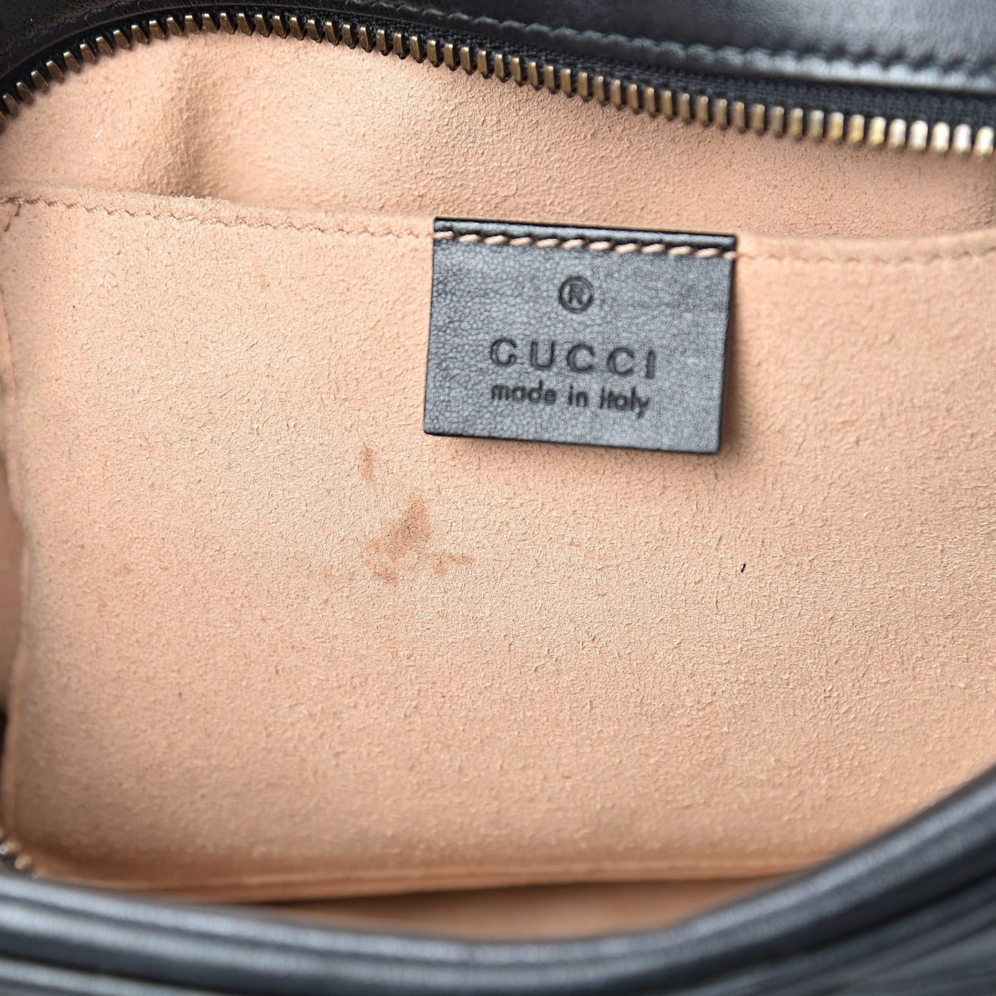 Calfskin Matelasse Small GG Marmont Chain Shoulder Bag Black