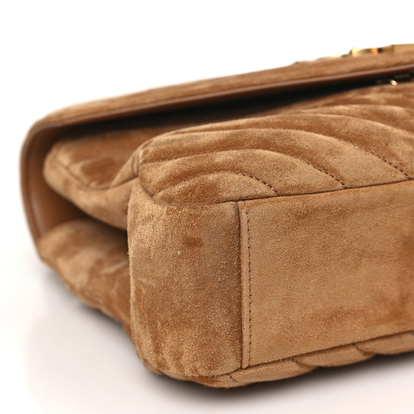 Suede Matelasse Chevron Monogram Medium College Bag Cinnamon