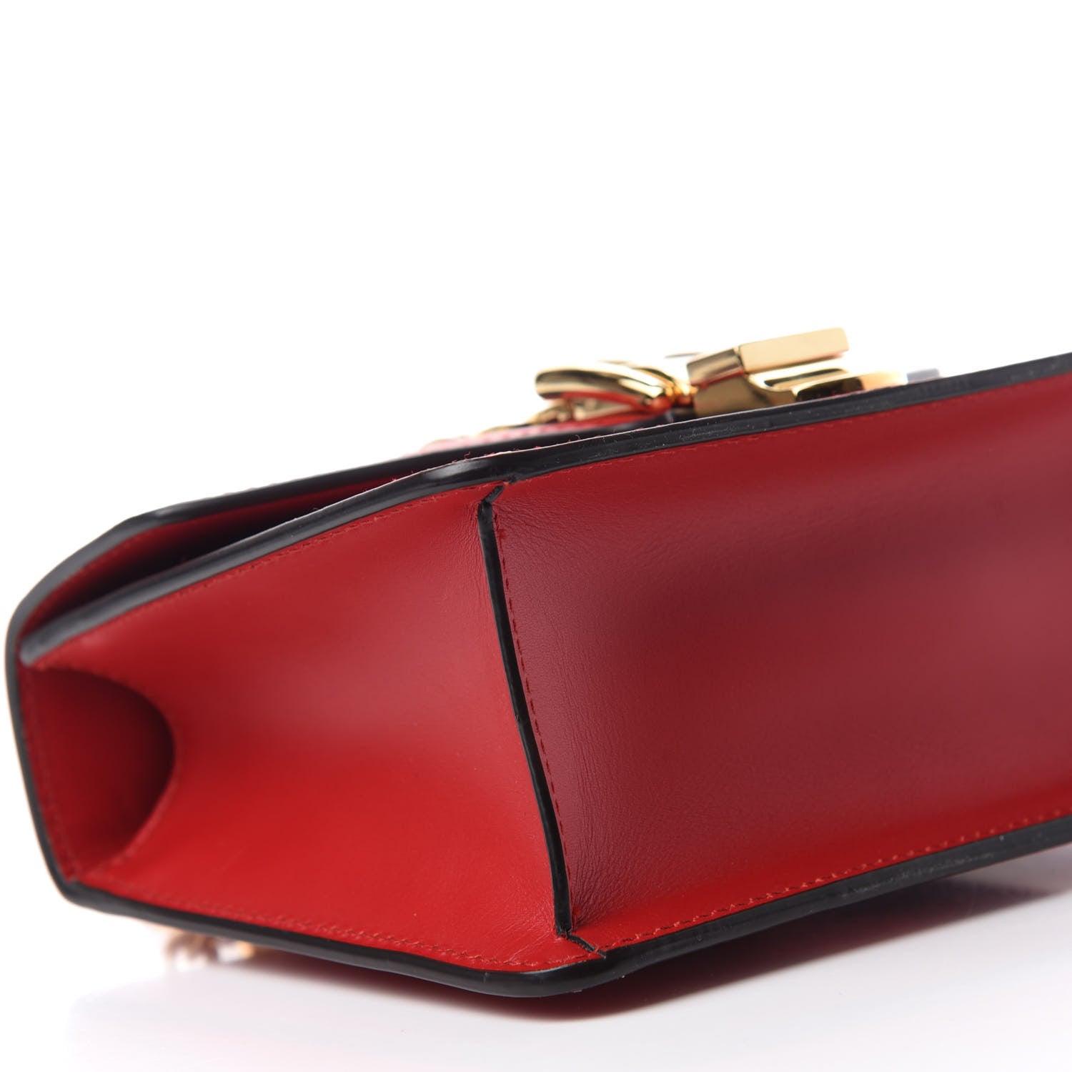 Gucci Calfskin Mini Sylvie Chain Shoulder Bag Hibiscus Red 6 of 11