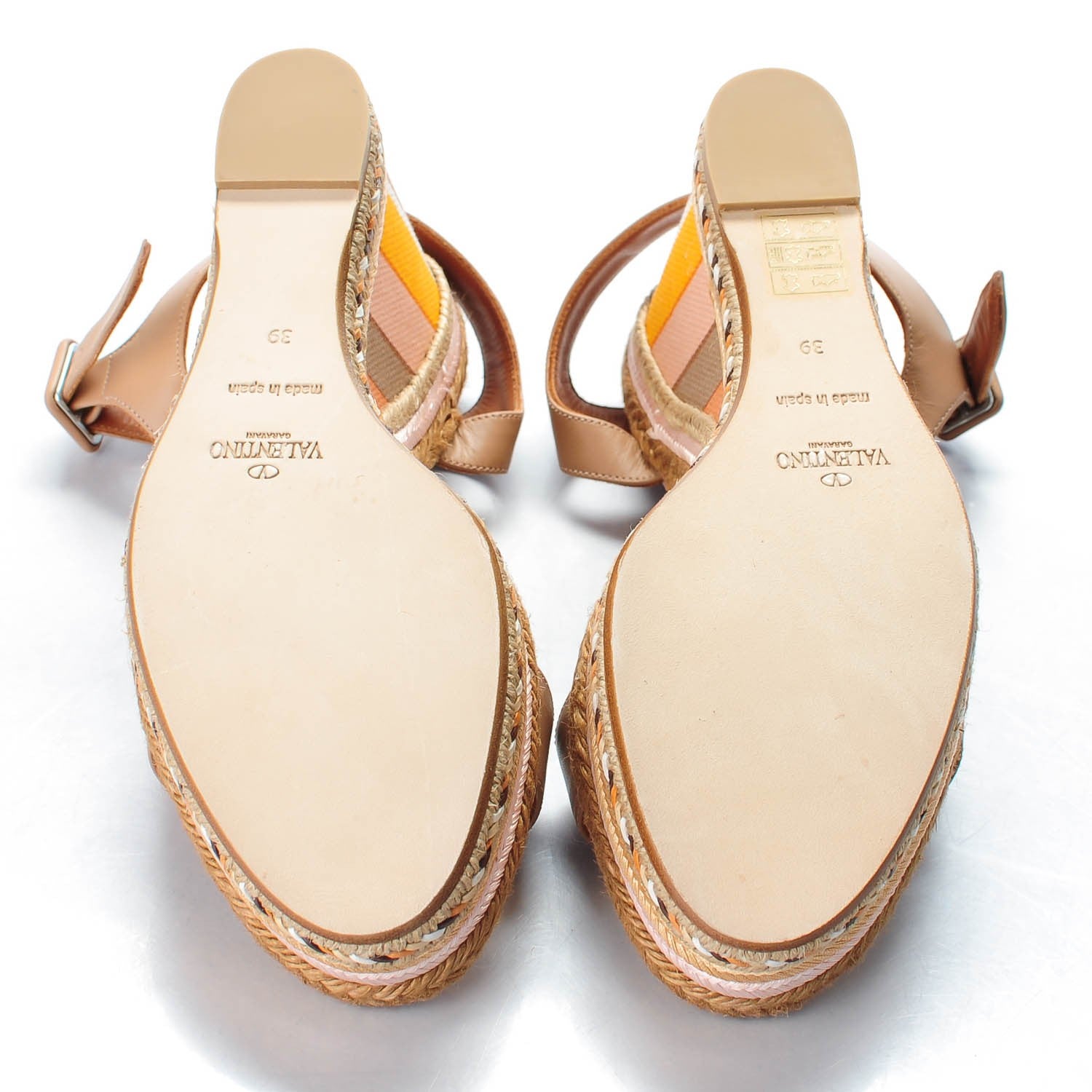 Valentino Garavani Canvas Calfskin Native Couture 1975 Espadrille Wedge Sandals 39 Alpaca Multicolor 5 of 8
