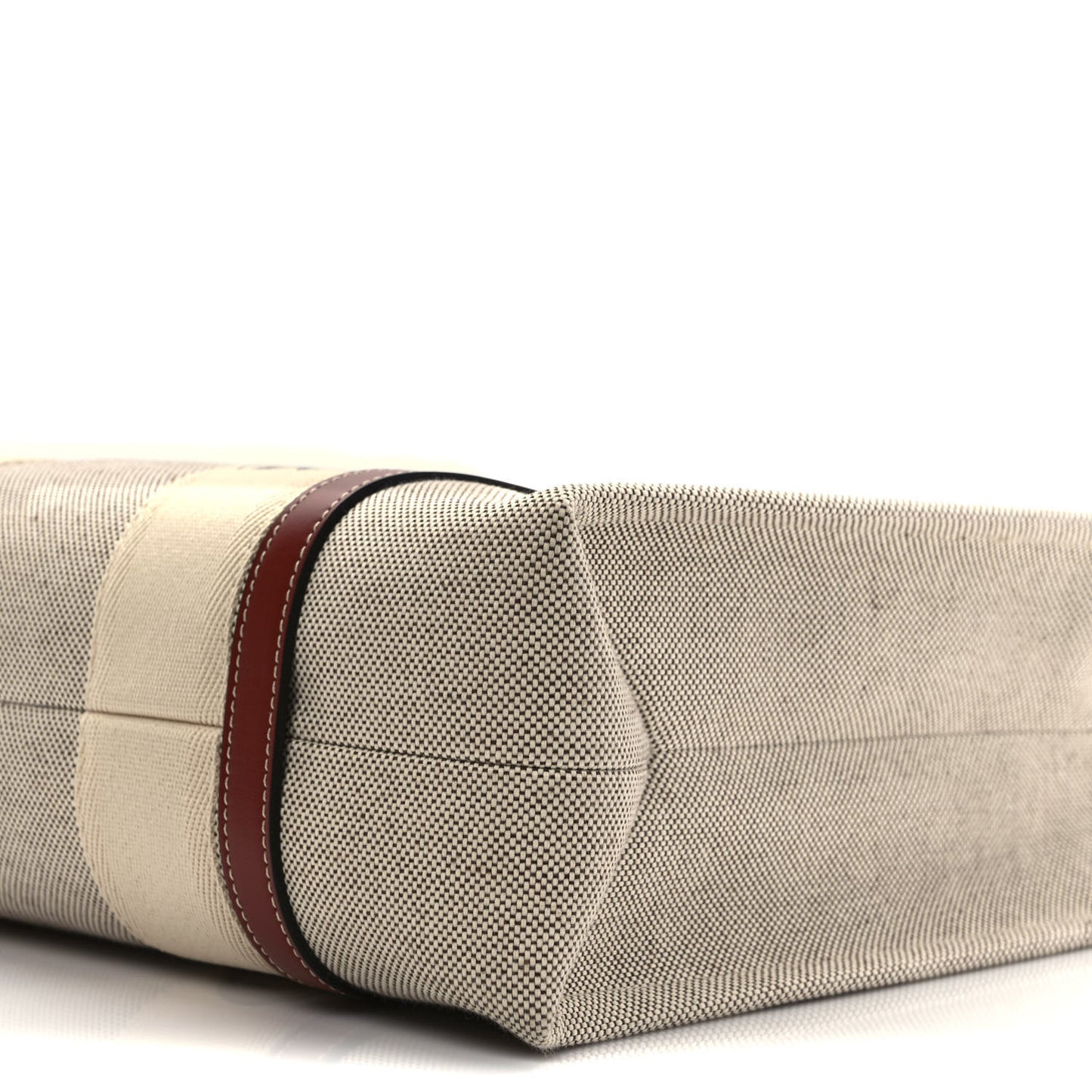 Cotton Calfskin Medium Woody Ribbon Tote White Brown