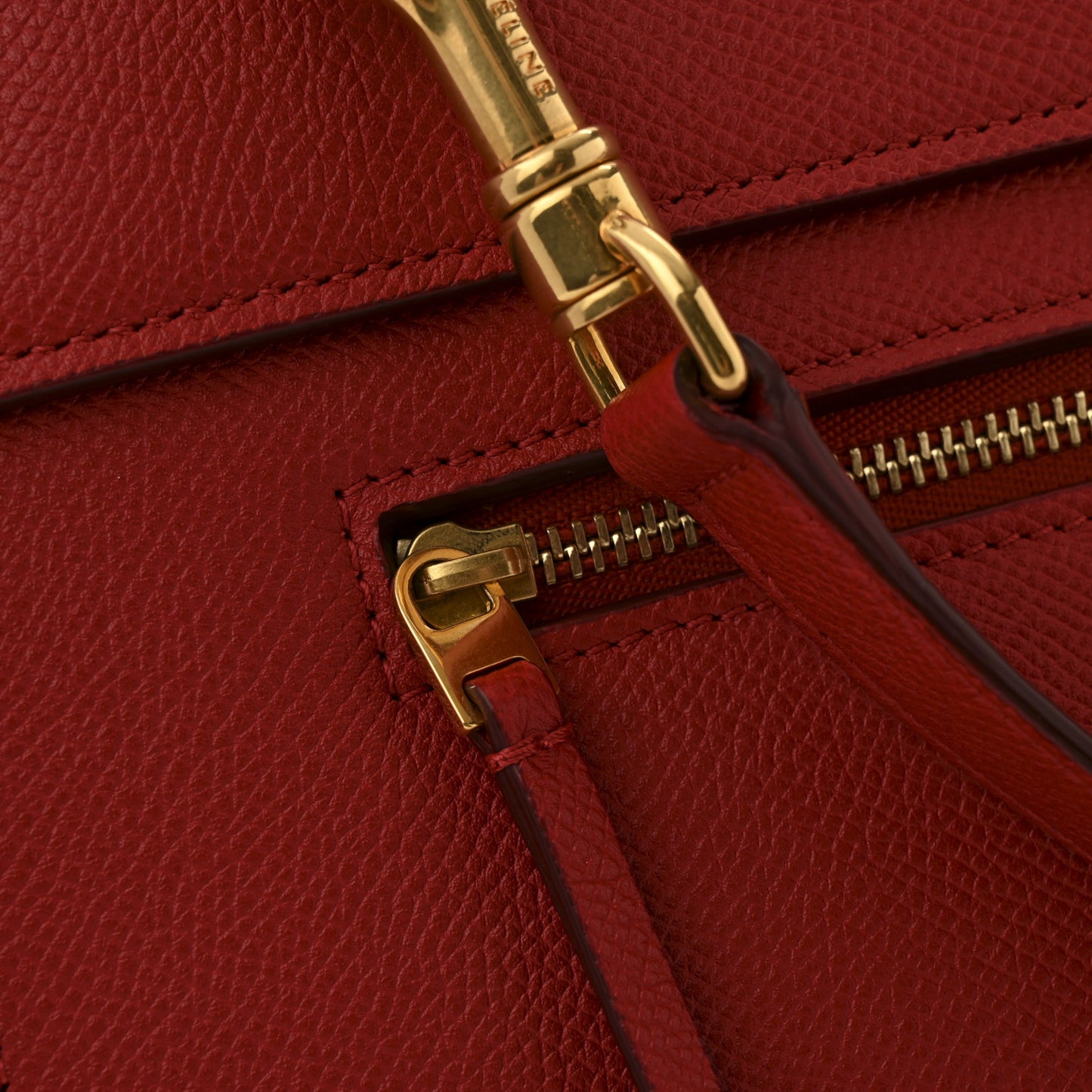 Grained Calfskin Mini Belt Bag Coquelicot