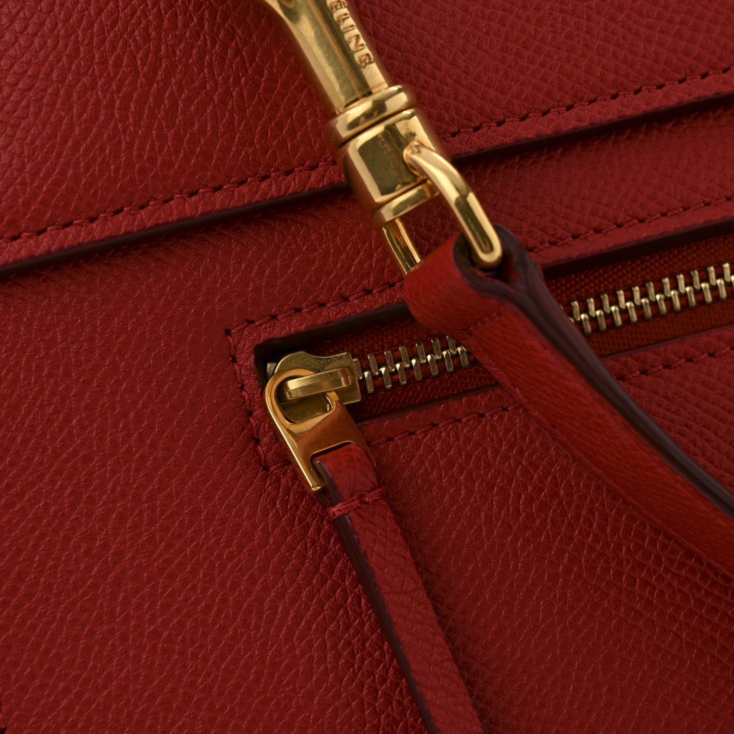 Celine Grained Calfskin Mini Belt Bag Coquelicot 11 of 14