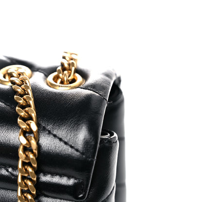 Saint Laurent Calfskin Y Quilted Monogram Small Loulou Chain Satchel Black 14 of 14