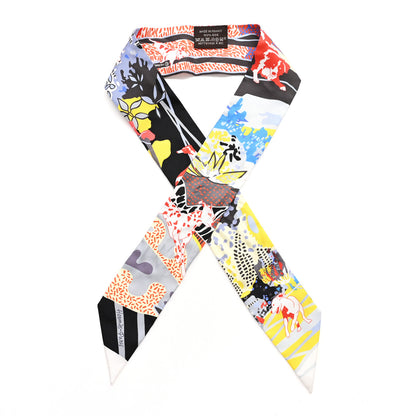 Hermes Silk En Liberte Twilly Ebene Jaune Bleu 1 of 4