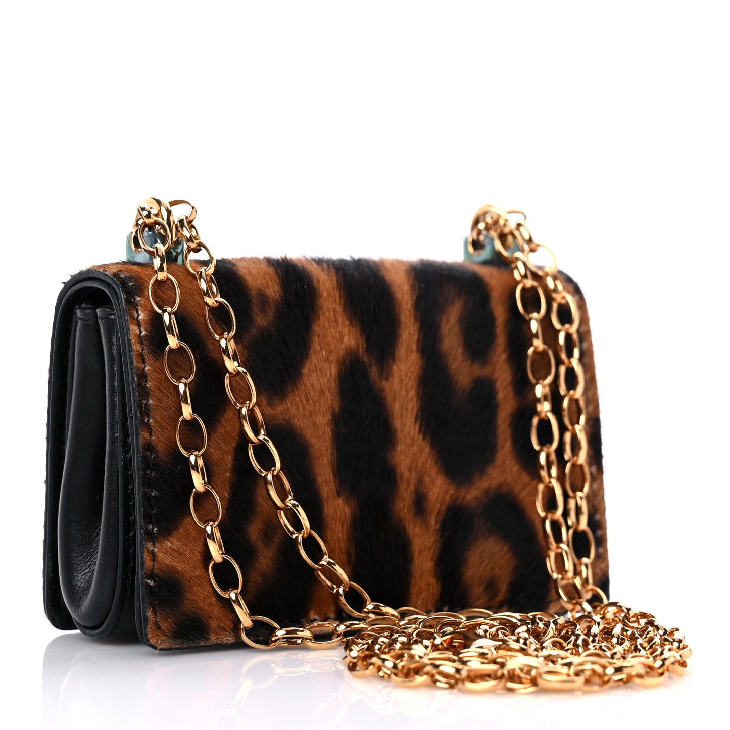 Pony Hair Leopard Print Micro DG Girls Shoulder Bag