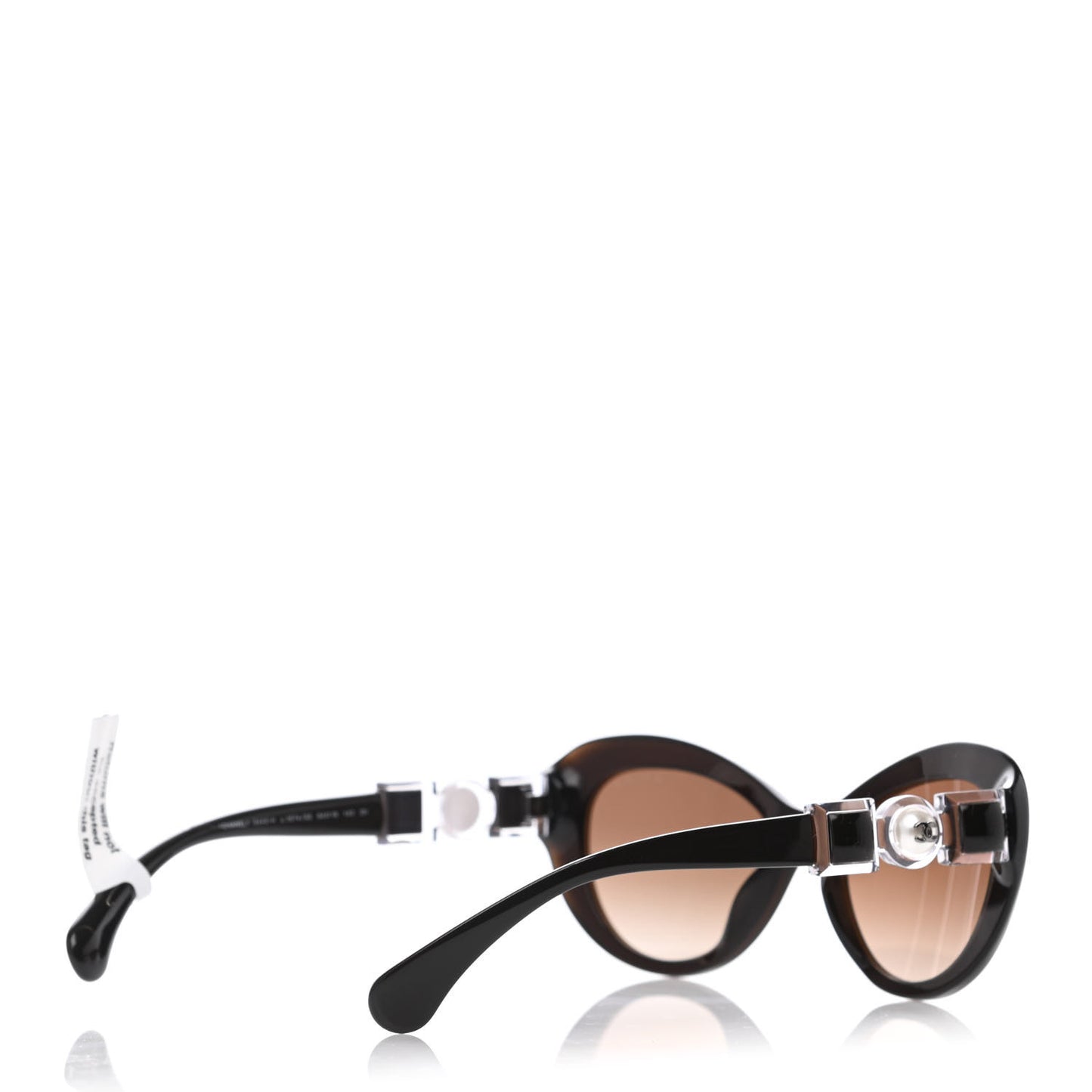 Acetate Glass Pearls Cat Eye Sunglasses 5443-H Brown