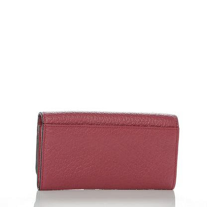 Burberry Heritage Grain Penrose Continental Wallet Crimson Pink 3 of 7