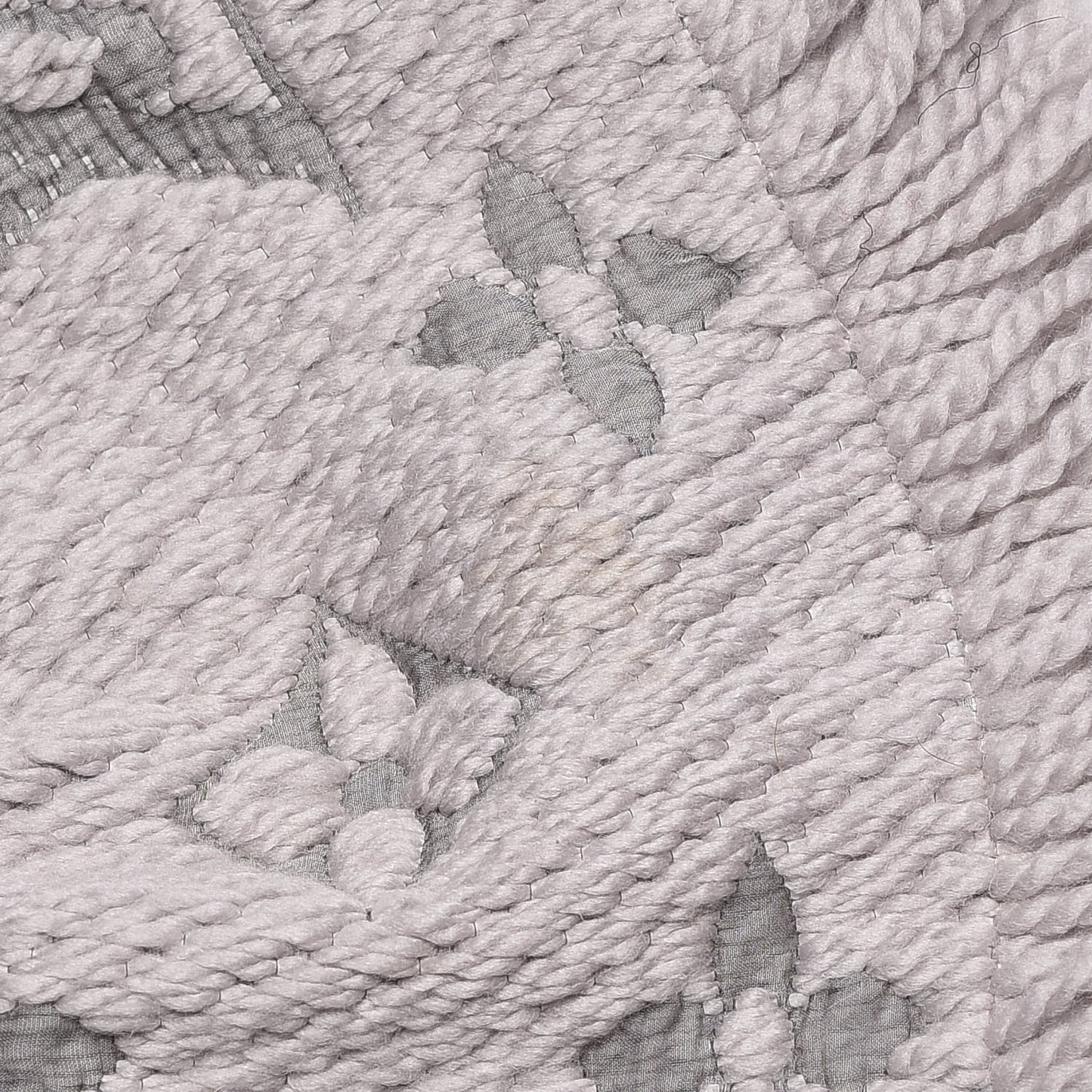 Wool Silk Logomania Scarf Pearl Grey