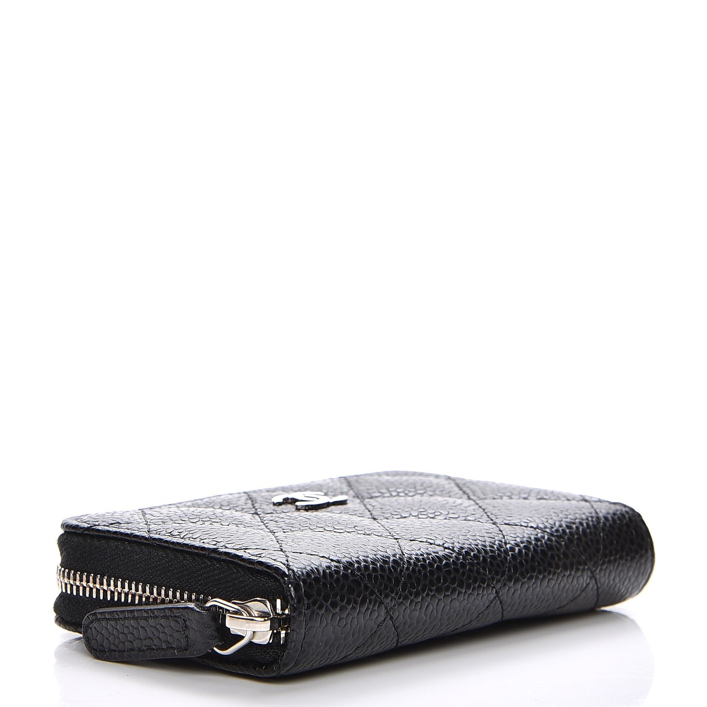 Caviar Quilted Zip Coin Purse Black