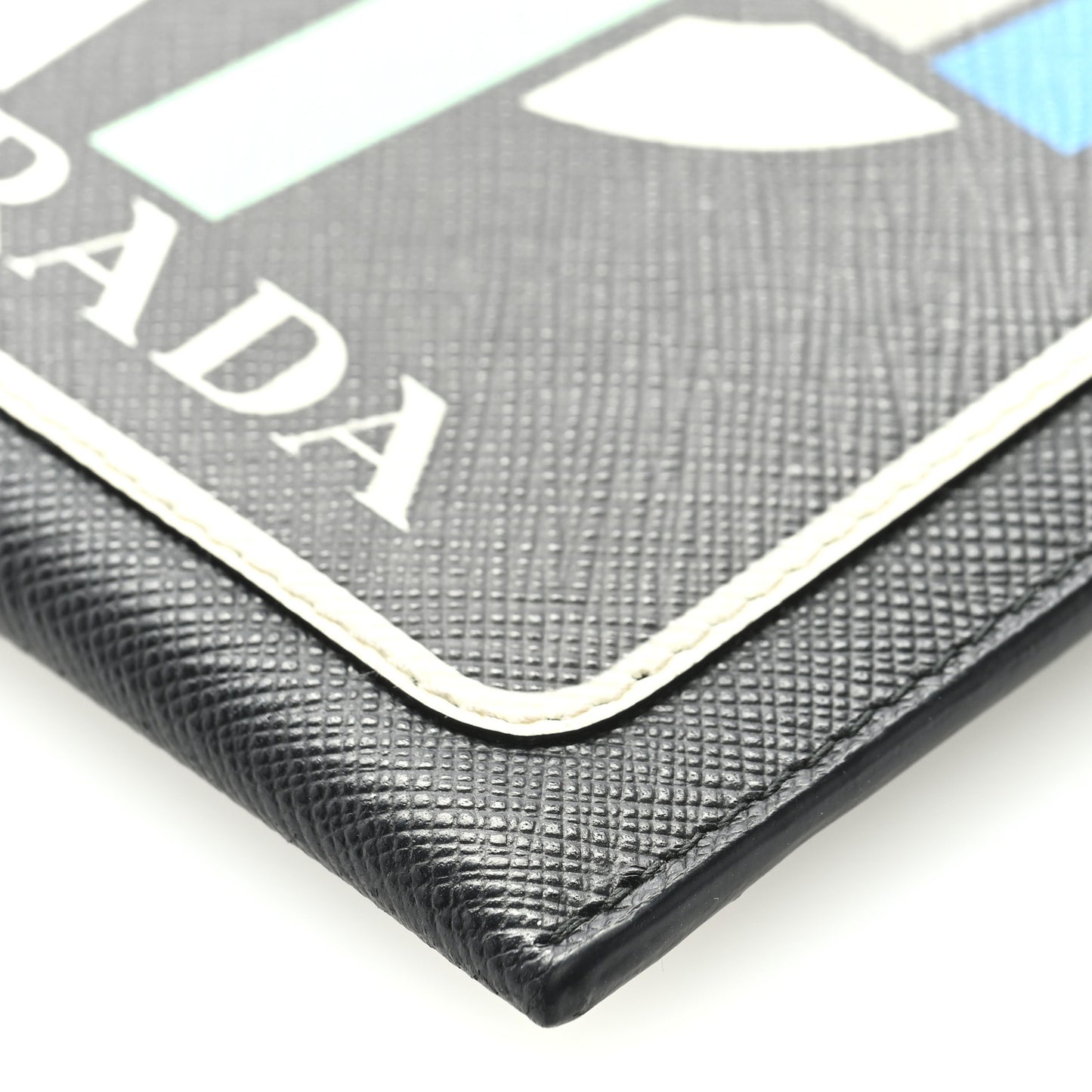 Saffiano Patch Phone Case Pouch Black