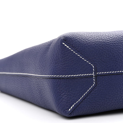 Hermes Taurillon Clemence Double Sens 28 Reversible Tote Gold Bleu Encre 16 of 18
