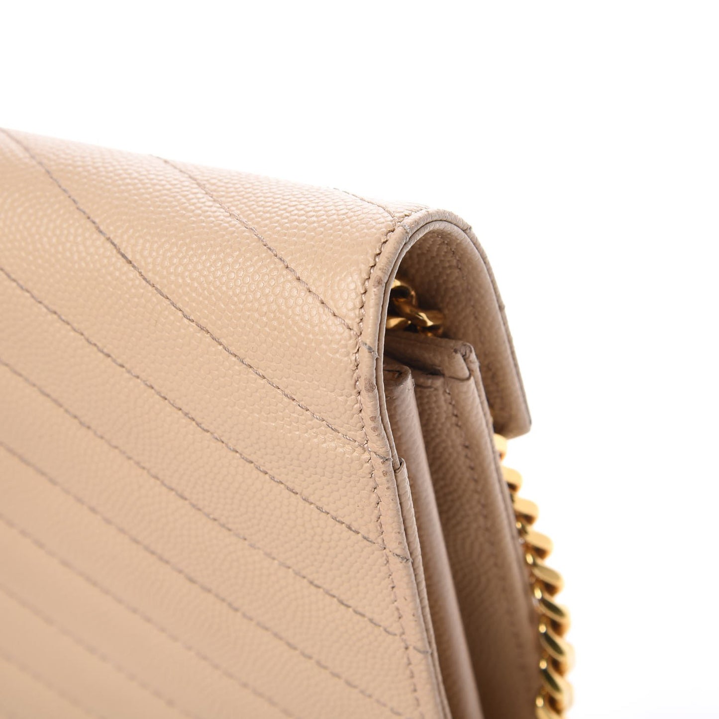 Grain De Poudre Matelasse Chevron Monogram Chain Wallet Rose Antic