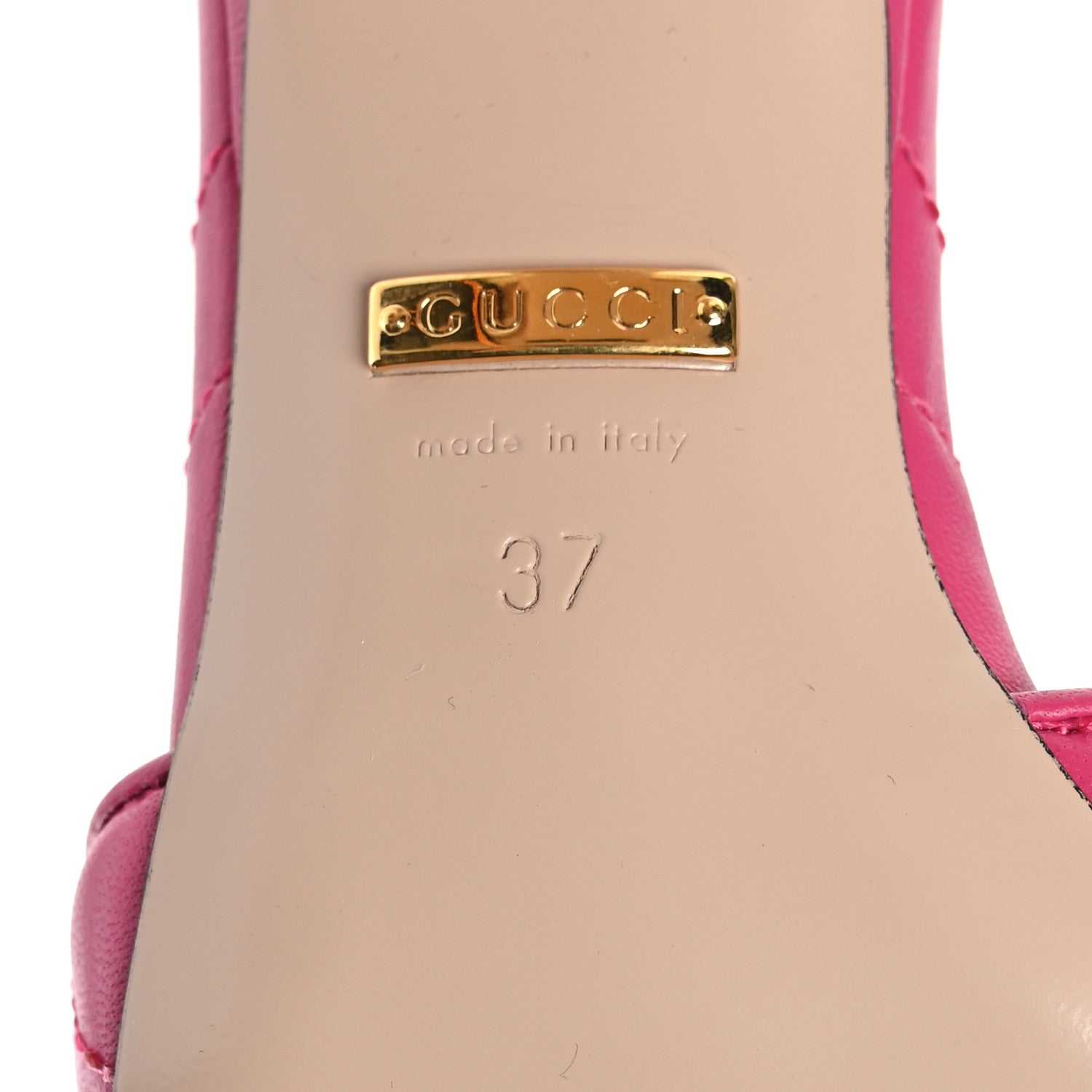 Gucci Nappa Matelasse GG Marmont 75mm Slide Sandals 37 Box Pink 8 of 9