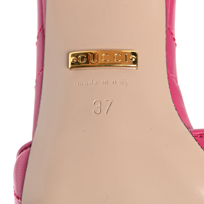 Gucci Nappa Matelasse GG Marmont 75mm Slide Sandals 37 Box Pink 8 of 9