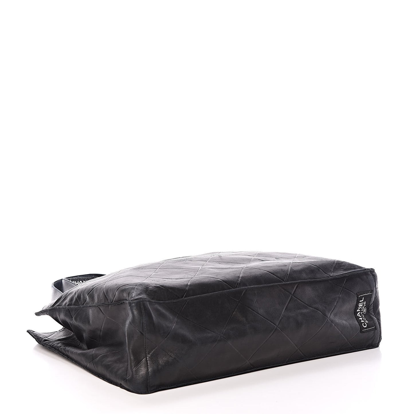Lambskin Diamond Embossed Tote Black