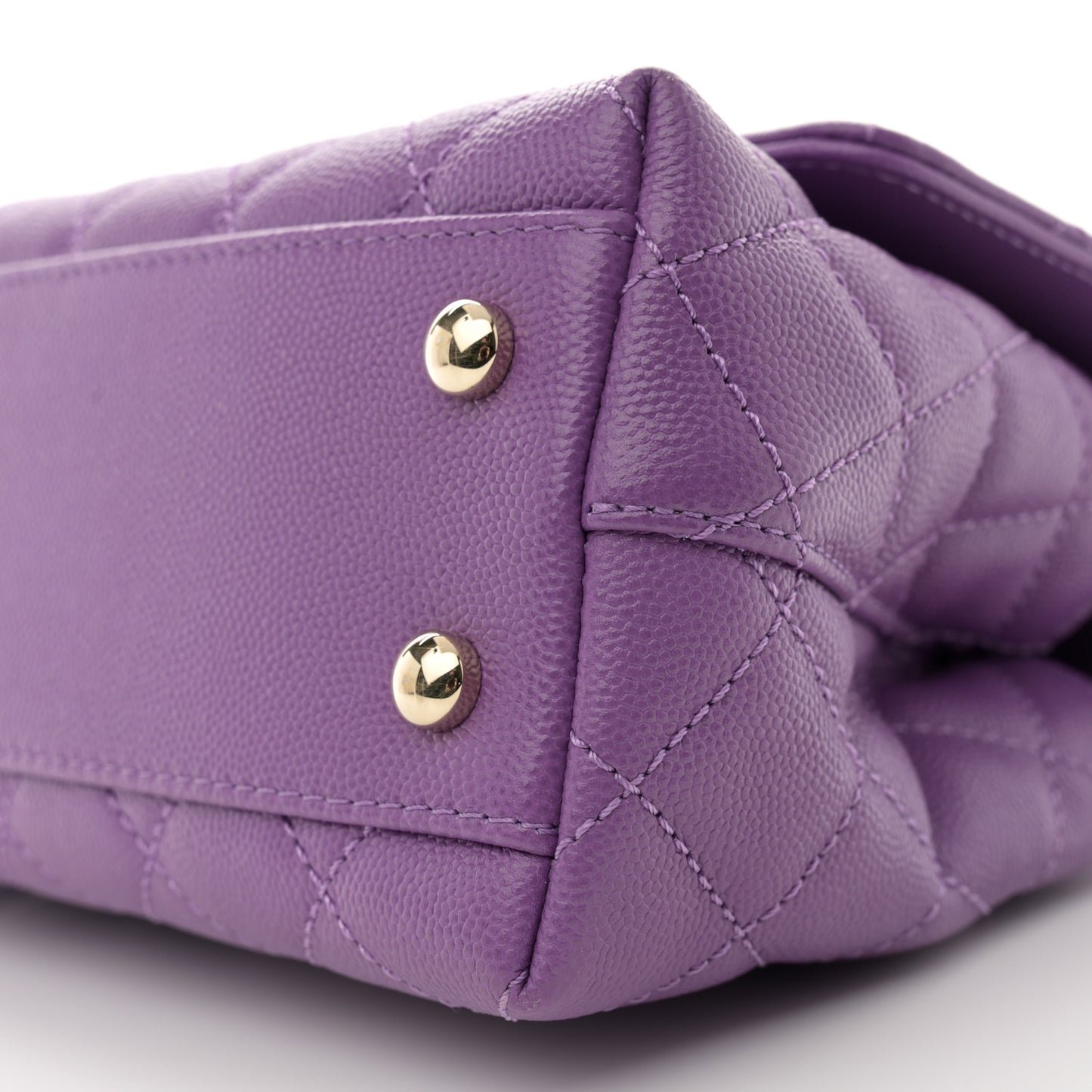 Caviar Quilted Mini Coco Handle Flap Purple