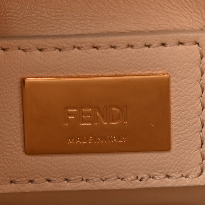 Fendi Calfskin Crocodile Mini Peekaboo Iconic Satchel Camelia Toast 7 of 11