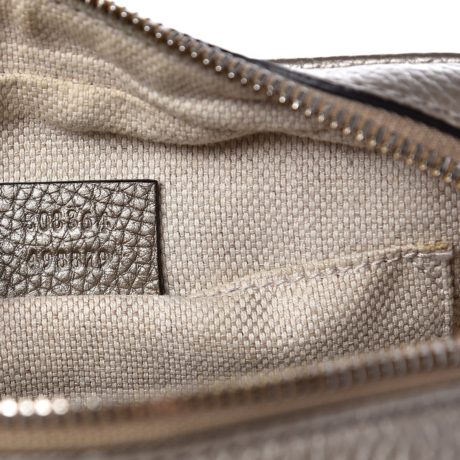 Gucci Metallic Pebbled Calfskin Small Soho Disco Bag Golden Beige 6 of 10