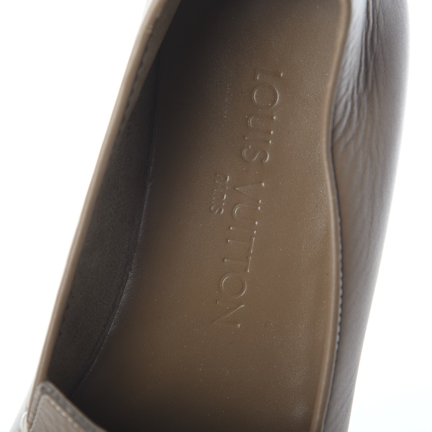 Louis Vuitton Calfskin Square Toe Loafers 36.5 Taupe 5 of 8