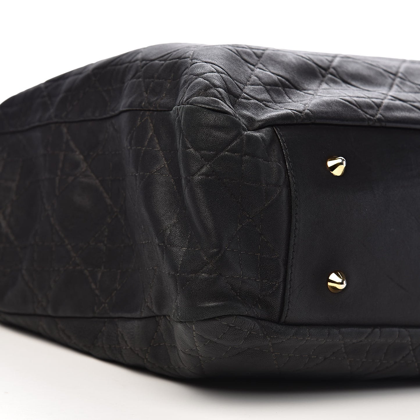 Lambskin Cannage Large Dior Soft Shopping Tote Black