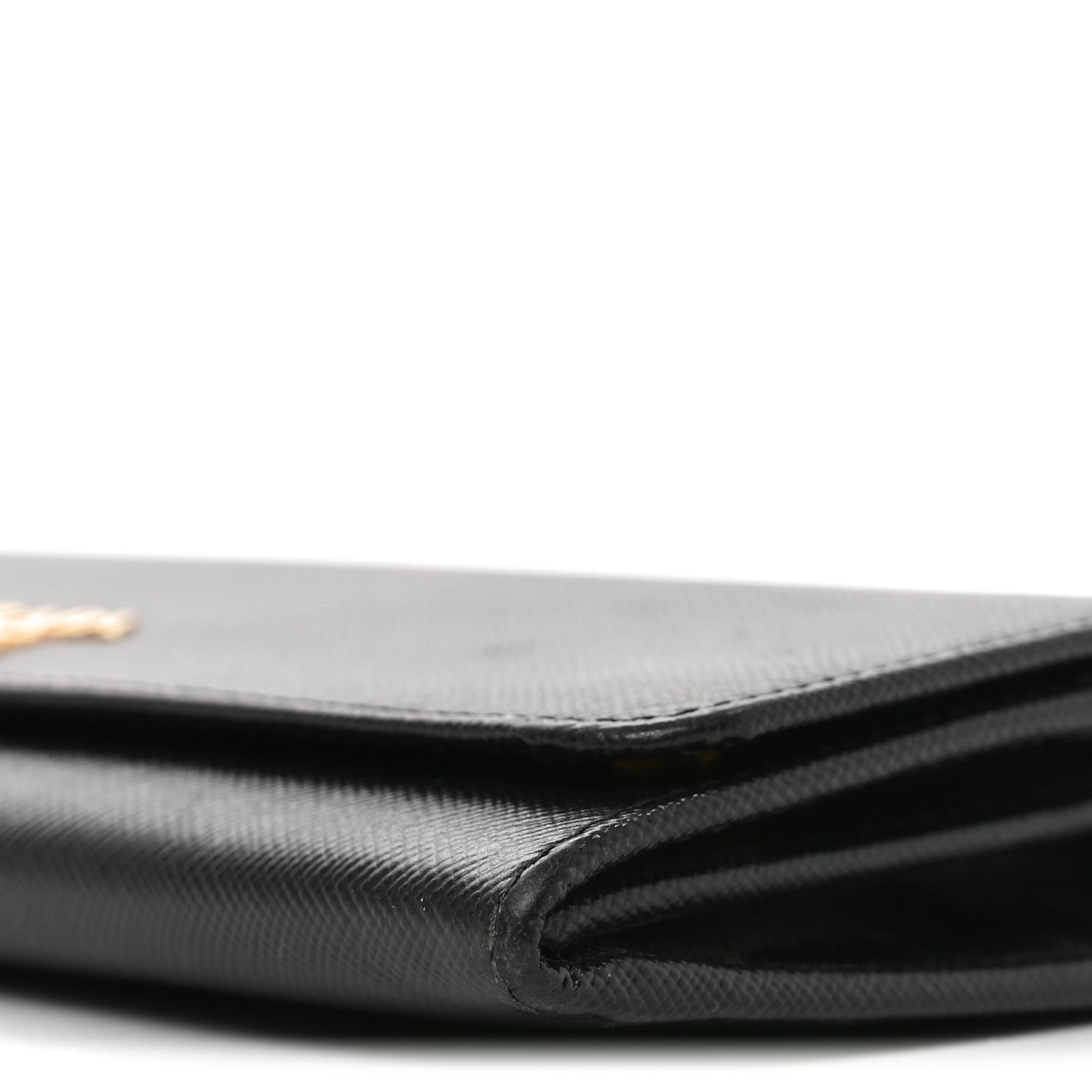 Prada Saffiano Metal Oro Chain Wallet Black 9 of 9