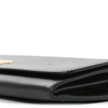 Prada Saffiano Metal Oro Chain Wallet Black 9 of 9