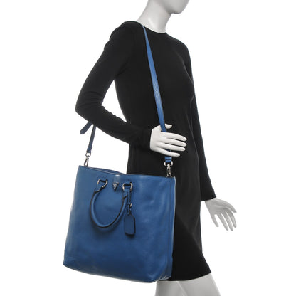 Prada Vitello Daino Tote Cobalto 2 of 8
