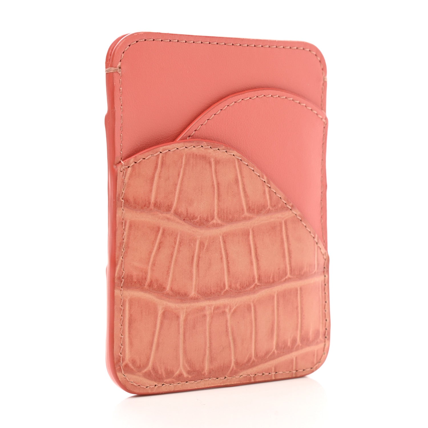 Chloe Calfskin Crocodile Embossed Walden Card Holder Tawny Orange 3 of 6