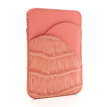 Chloe Calfskin Crocodile Embossed Walden Card Holder Tawny Orange 3 of 6