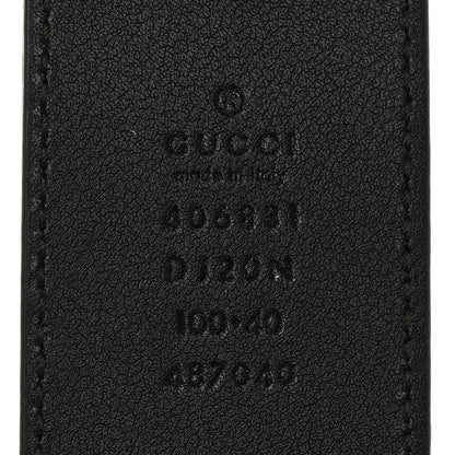 Gucci Textured Dollar Calfskin Nickel Double G 40mm Belt 100 40 Black 5 of 7