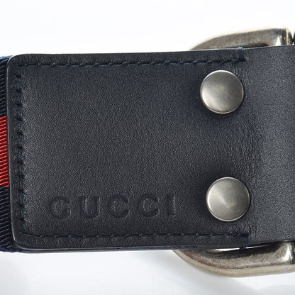 Gucci Canvas Web D Ring 40mm Belt 95 38 Blue Red 4 of 6
