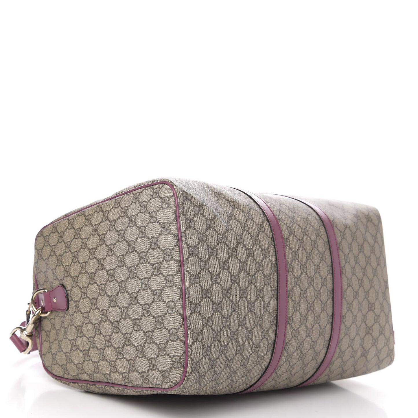 GG Supreme Monogram Selleria Calfskin Medium Carry On Duffle Bag Beige Ebony Peonia Flower