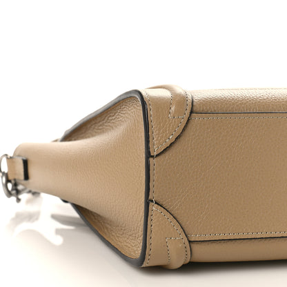 Celine Drummed Calfskin Nano Luggage Dune 7 of 8
